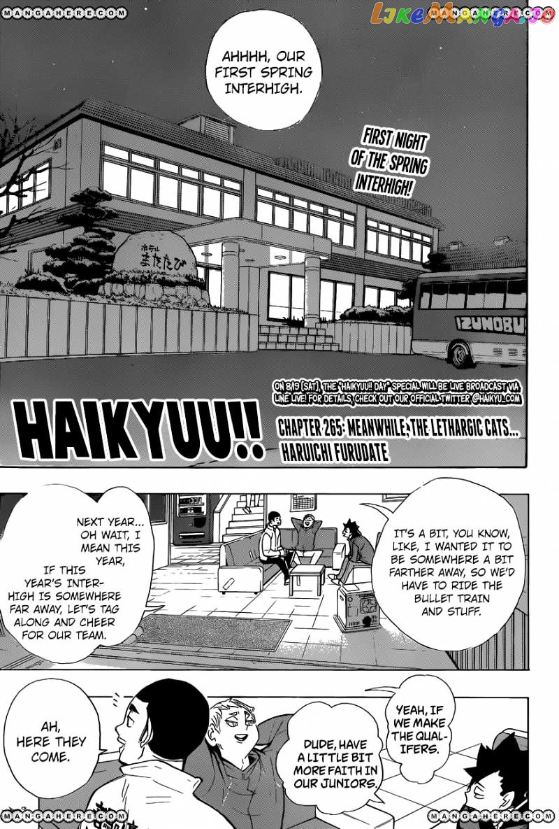 Haikyuu!!, Chapter 265 image 01